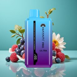 Hayati Pro Ultra 15000 Puffs 24ml 2% Nicotine Vape Jetable Cassis Barbe à Papa Framboise Bleue