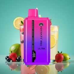 Hayati Pro Ultra 15000 Puffs | 850mAh | 2×12ml | 2% | Cassis Citronnée Fraise Citronnée