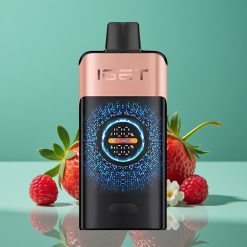 IGET ONE 12000 Puffs Vape Jetable Fraise Framboise - Écran Courbé XL, 2700 mAh, 0.6 ohm Double Mesh