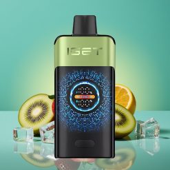 IGET ONE 12000 Puffs Vape Jetable Fraise Kiwi Glace avec Écran Courbe Couleur, 2700 mAh, 0.6 ohm Double Mesh Coil