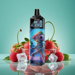 JNR Alien 10000 Puffs Fraise Framboise Cerise Glace avec Batterie 850mAh, Recharge Type-C et LED RGB