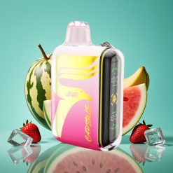 JNR Capsule 15000 Puffs Vape Jetable Fraise Pastèque Glacée – 850mAh, 20ml, Double Mesh Coil, Affichage LED Intelligent, Charge Rapide Type-C