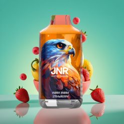 JNR Falcon 16000 Puffs – Double Méche, 22ml, Batterie 850 mAh, Affichage LED, Charge Type C/Lightning – Fraise Bubble Gum