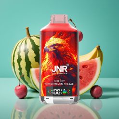 JNR Falcon X 18000 Puffs Rechargeable – Double Mesh Coil, 24ml E-Liquide, Écran Digital, 750mAh – Cerise Pastèque Glacée (0%, 2%, 5%)