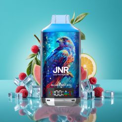 JNR Falcon X 18000 Puffs Vape Jetable Bleu Framboise Glaciale – 24ml E-liquide, 750mAh Batterie, Double Mesh Coil, Affichage Digital (0%, 2%, 5% Nicotine)