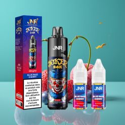 JNR Joker 24K Puffs Rechargeable Vape Jetable Myrtille Cerise avec Pod 2+10ml Rechargeable, Niveau de E-liquide Visible, Batterie 800mAh, 2% Nicotine