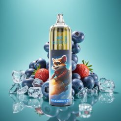 JNR Rocket-X 12400 Puffs Vape Jetable Myrtille Glacé avec Airflow Réglable, Lumières RGB et Charge Rapide Type-C