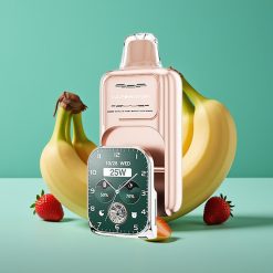 JNR VapeWatch 30000 Puffs Vape Jetable Fraise-Banane - 19mL / 5% Nicotine / Dual Mesh Coil / Type-C Charge